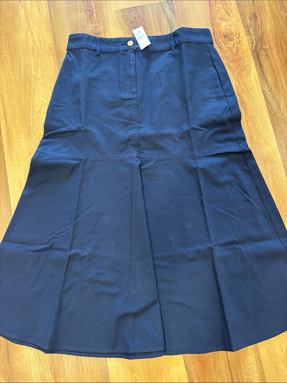 Loft Women’s Navy A-Line Midi Skirt